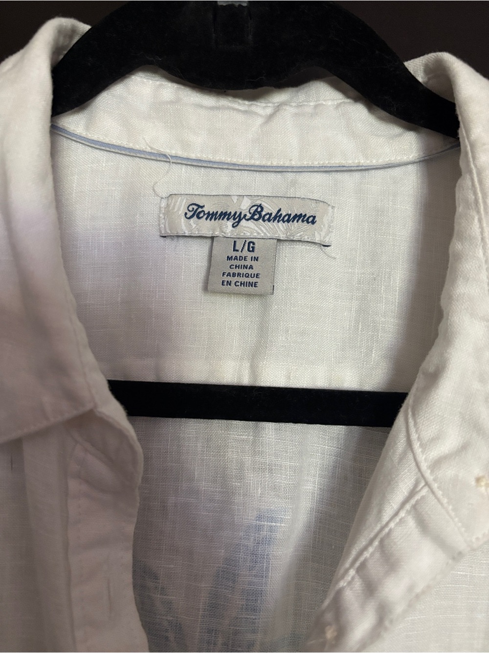 Tommy Bahama White Linen Florida Short-Sleeve Shirt, Large - Picture 2 of 3